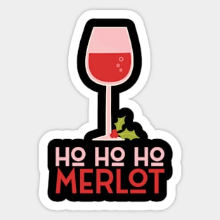 Ho Ho Ho Merlot Wine Glass Sticker